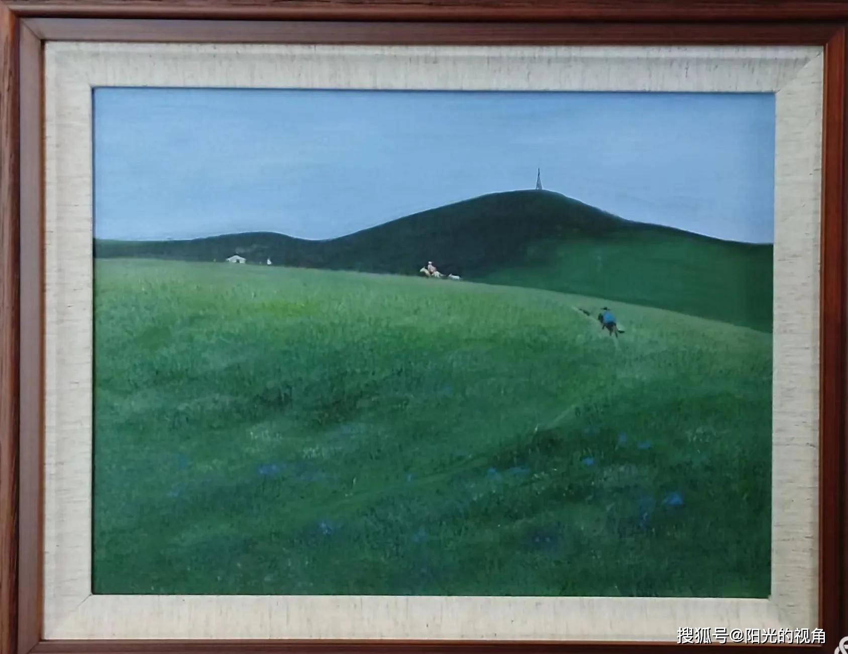 画家李金玺老师，油画草原中的忧虑与向往
