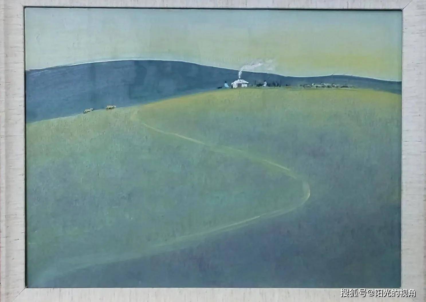 画家李金玺老师，油画草原中的忧虑与向往