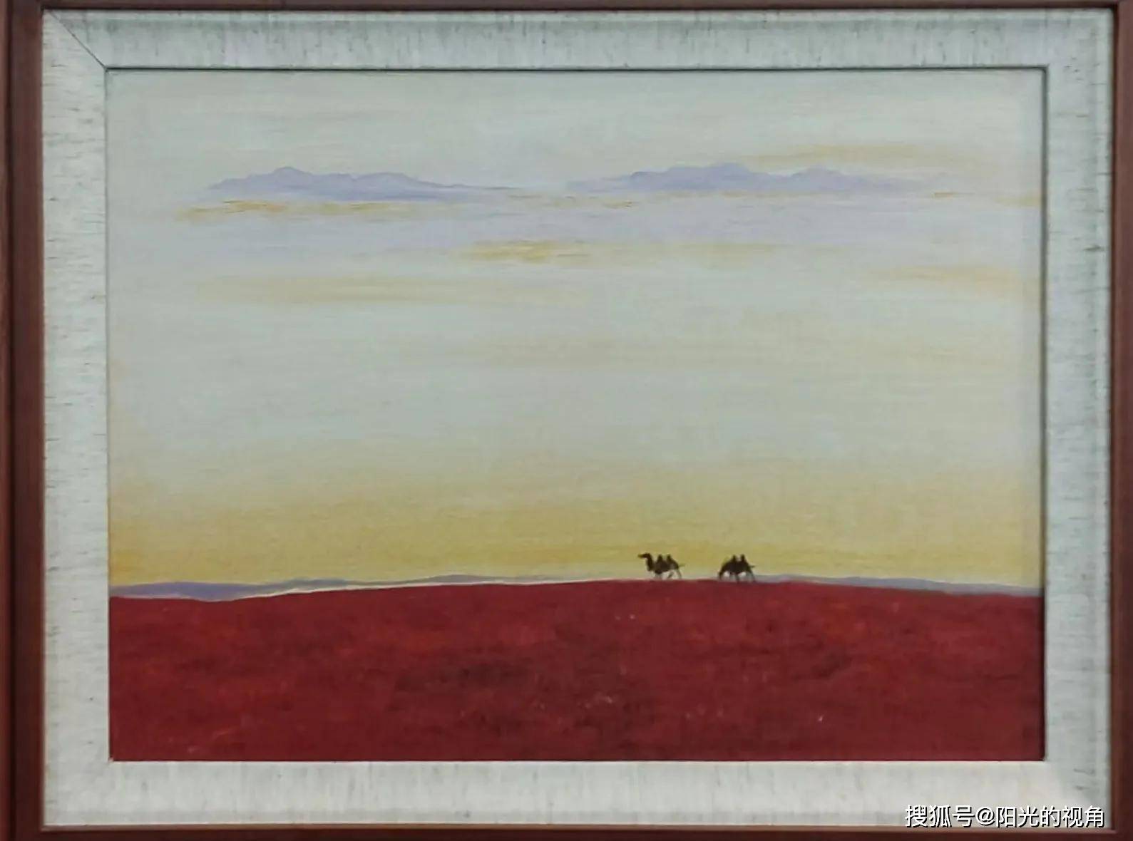 画家李金玺老师，油画草原中的忧虑与向往