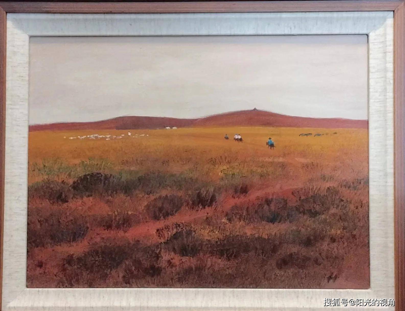 画家李金玺老师，油画草原中的忧虑与向往