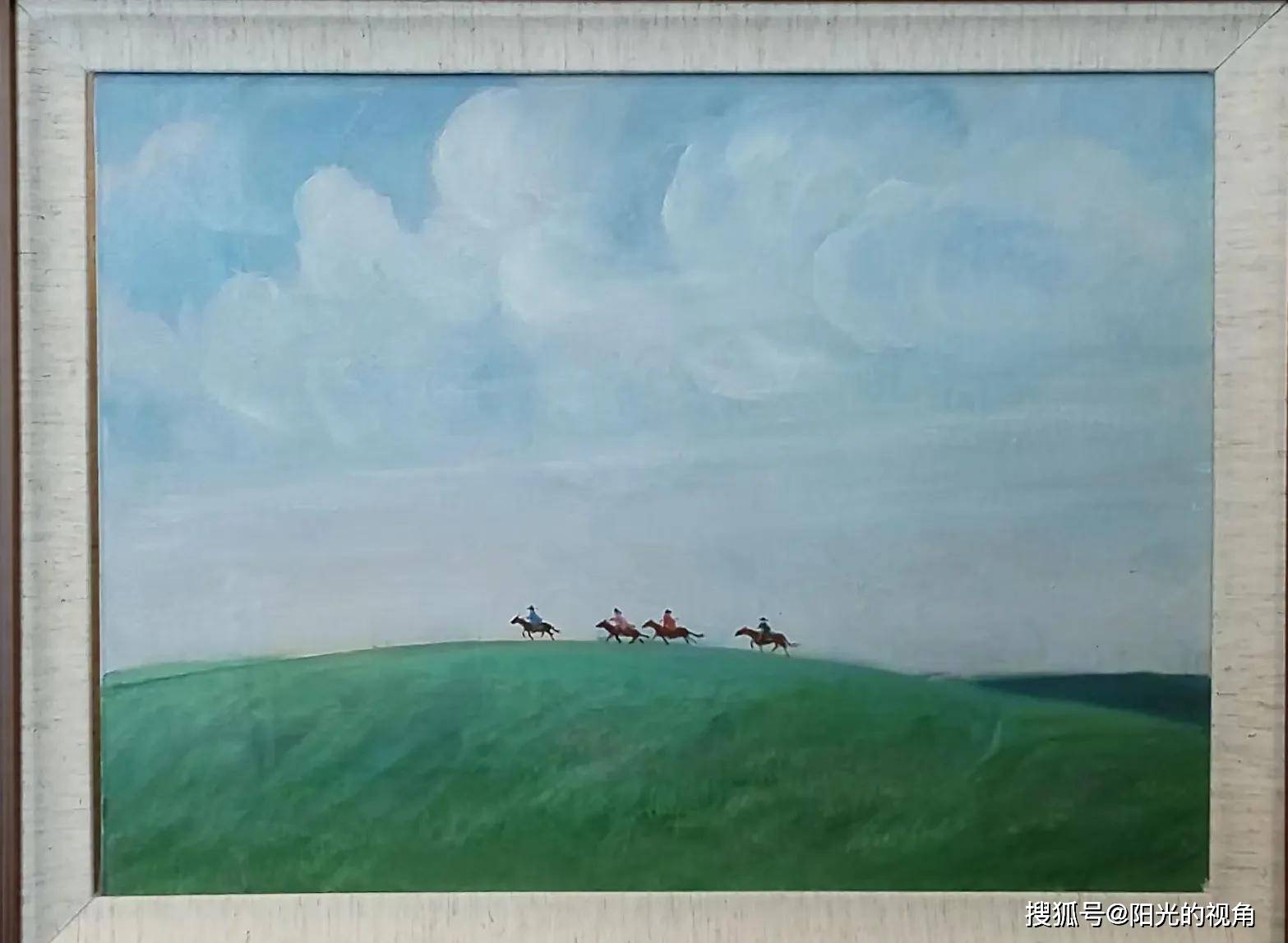 画家李金玺老师，油画草原中的忧虑与向往