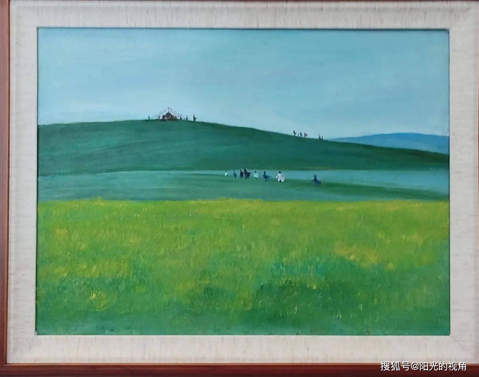 画家李金玺老师，油画草原中的忧虑与向往